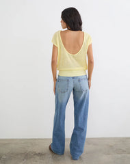 Sinda Scoopback Top in Knit Lemon
