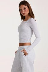 ButterCloud™ Layered Top  in Grey Marl