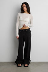 SHEER LIGHTWEIGHT BOAT NECK TOP