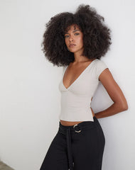Netan Crossover Top in Cannoli Cream