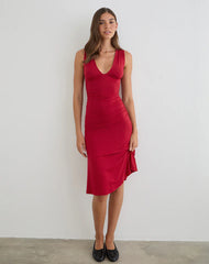 Laluma Midi Dress in Adrenaline Red