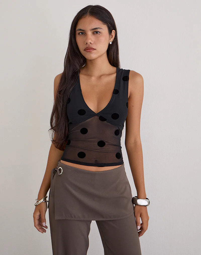 Lihat Top in Big Polka Black