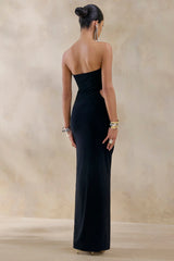 Feleicia | Black Sweetheart Cut-Out Maxi Dress With Split