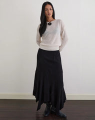 Dorina Long Sleeve Top in Knit Ecru