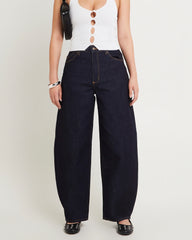 Gigi Barrel  Denim Jeans Helena Rinse Blue
