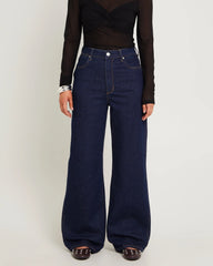 Hi Bells Flared Denim Jeans Highway Black
