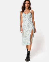 Jova Midi Dress in Pretty Petal Green