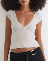 Netan Crossover Top in Cannoli Cream