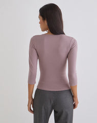 Trudis Wrap Top in Jersey Dusty Mauve