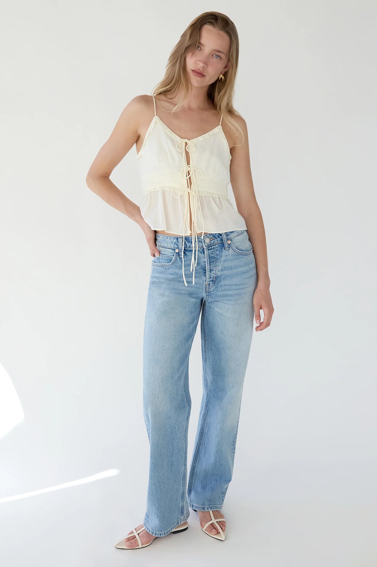 SHEER TIE-FRONT TANK TOP