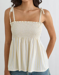 Zerah Top in Candy Stripe Yellow