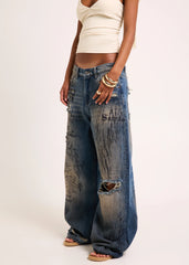 Florence Printed Jumbo Denim Jeans