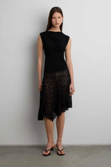 SIDE GATHER SLEEVELESS TOP
