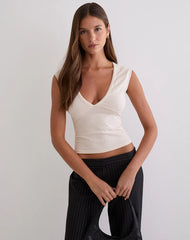 Emberly Plunge Top in Tofu