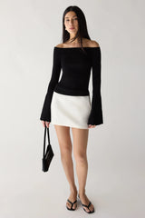 OFF THE SHOULDER TRUMPET SLEEVE TOP