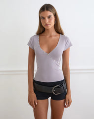 Caliza Top in Lilac Grey Eco Lyocell