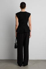 THICK RIBBED PEPLUM TOP