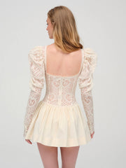 Doily Lace Mini Dress