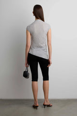 RIBBED TOP WITH SIDE GATHER DETAIL