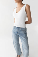 RIBBED BUILT-IN BRA TOP