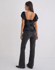 Fonzie Cami Top in Burnout Velvet Grey