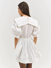 Helena Poplin Puff Sleeve Mini Dress