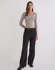 Janana Long Sleeve Top in Cotton Moon Rock