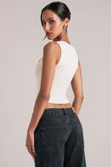 Modal Square-Neck Top in Ivory