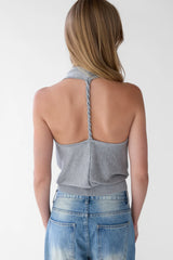 BRAIDED BACK COWL TANK TOP
