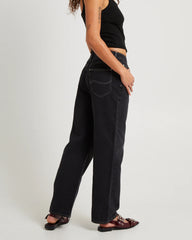 Petite Mid Straight Jeans Throwback Black
