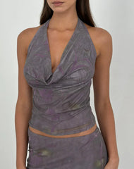Valila Top in Flare Flower Purple