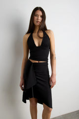 DEEP NECKLINE HALTER NECK TOP