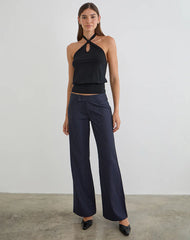 Giunea Knot Halterneck Top in Black