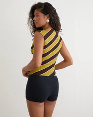 Emberlo Top in Retro Stripe Yellow