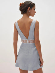 Bluebird Jacquard Mini Slip Dress