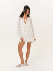 Hamptons Eyelet Long Sleeve Mini Dress