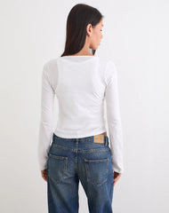 Cak Long Sleeve Top in Tissue Jersey White