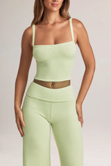 Modal Square-Neck Camisole Top in Sage Green