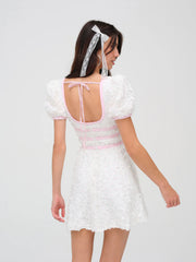 Stacked Blossom Lace Mini Dress