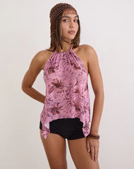 Orseha Top in Mesh Animal Lily Mauve